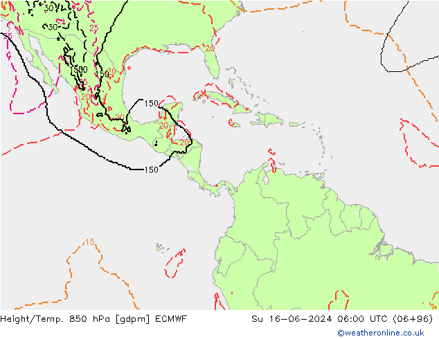 Height/Temp. 850 hPa ECMWF Ne 16.06.2024 06 UTC