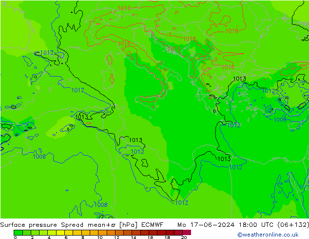 Yer basıncı Spread ECMWF Pzt 17.06.2024 18 UTC