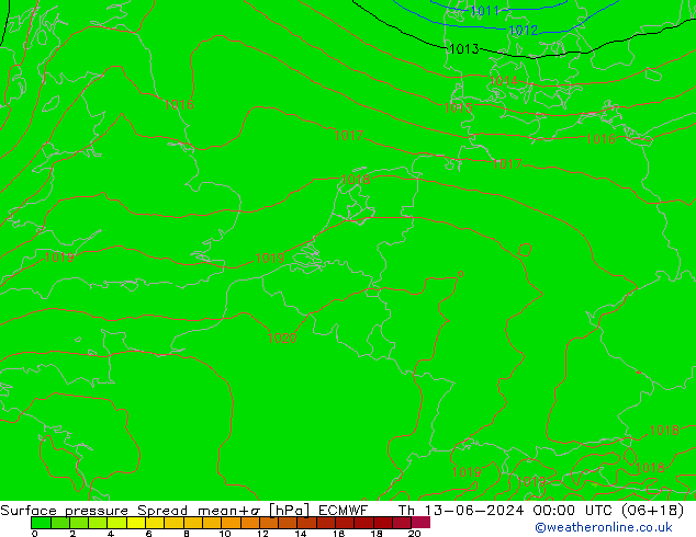 pression de l'air Spread ECMWF jeu 13.06.2024 00 UTC