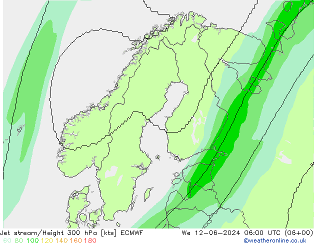 Jet Akımları ECMWF Çar 12.06.2024 06 UTC