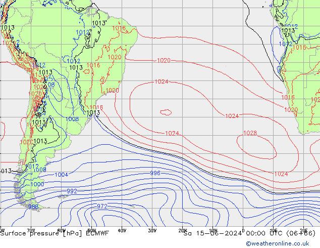 Yer basıncı ECMWF Cts 15.06.2024 00 UTC