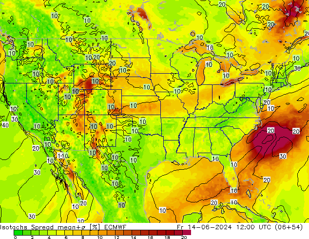 Isotachs Spread ECMWF Fr 14.06.2024 12 UTC