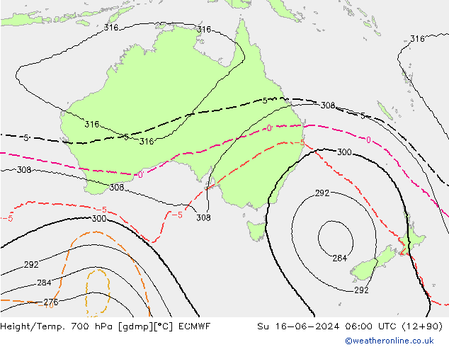 Height/Temp. 700 hPa ECMWF  16.06.2024 06 UTC