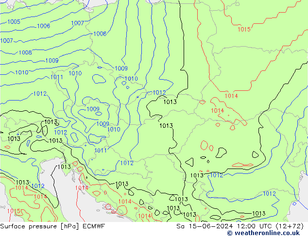 Luchtdruk (Grond) ECMWF za 15.06.2024 12 UTC