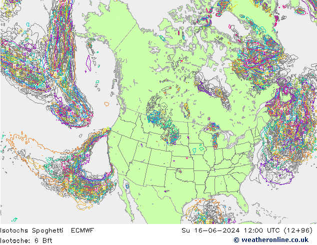 Isotaca Spaghetti ECMWF dom 16.06.2024 12 UTC