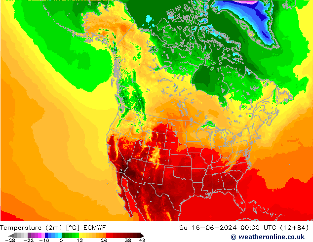 température (2m) ECMWF dim 16.06.2024 00 UTC