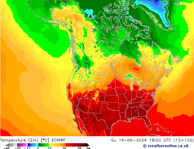 Temperature (2m) ECMWF Ne 16.06.2024 18 UTC