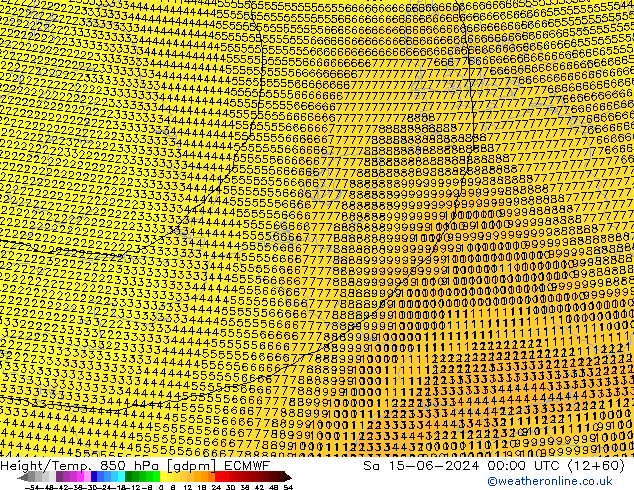 Géop./Temp. 850 hPa ECMWF sam 15.06.2024 00 UTC