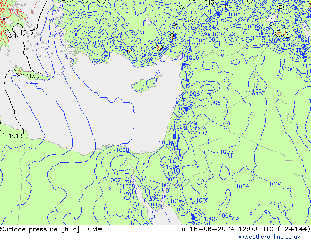 Luchtdruk (Grond) ECMWF di 18.06.2024 12 UTC