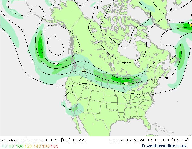 高速氣流 ECMWF 星期四 13.06.2024 18 UTC