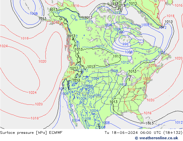 Luchtdruk (Grond) ECMWF di 18.06.2024 06 UTC