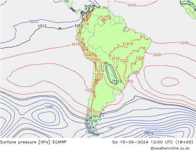 Luchtdruk (Grond) ECMWF za 15.06.2024 12 UTC