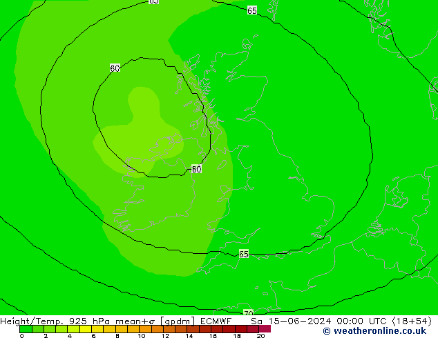 Height/Temp. 925 hPa ECMWF so. 15.06.2024 00 UTC