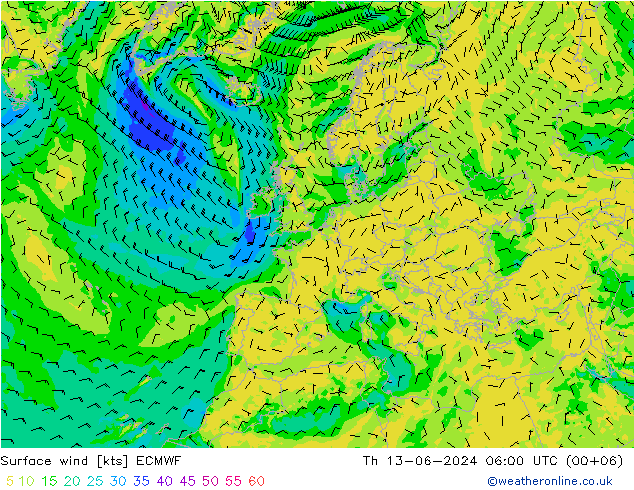  10 m ECMWF  13.06.2024 06 UTC