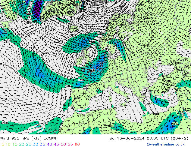 Wind 925 hPa ECMWF So 16.06.2024 00 UTC