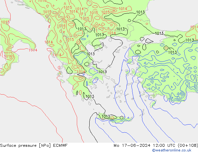 ciśnienie ECMWF pon. 17.06.2024 12 UTC