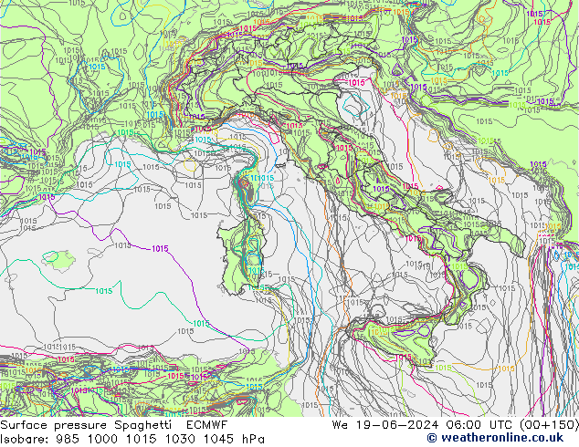     Spaghetti ECMWF  19.06.2024 06 UTC