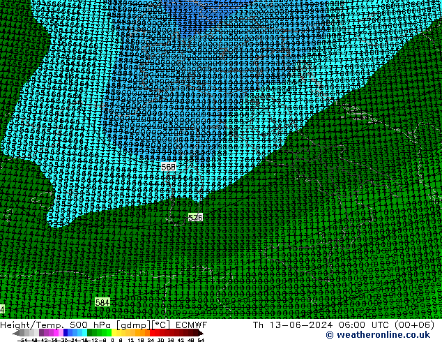 Height/Temp. 500 hPa ECMWF  13.06.2024 06 UTC