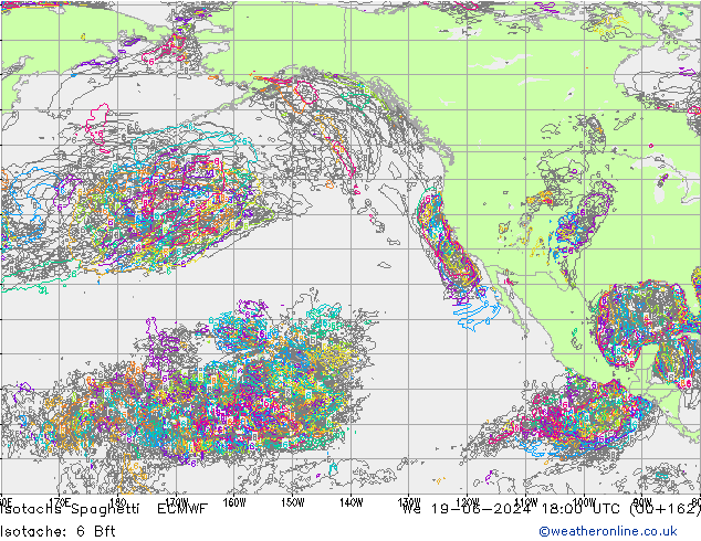 Isotaca Spaghetti ECMWF mié 19.06.2024 18 UTC