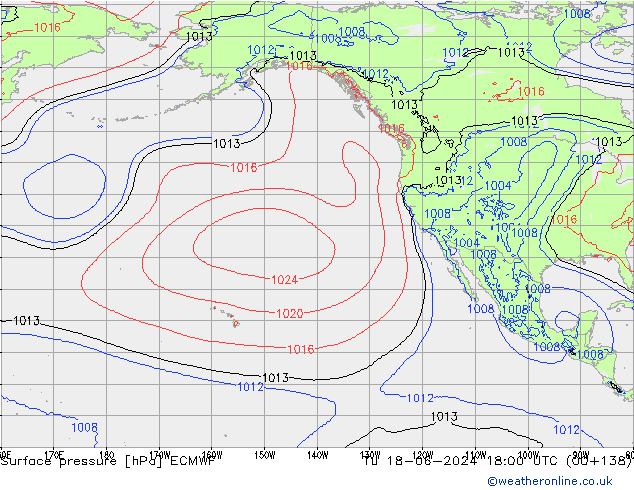 приземное давление ECMWF вт 18.06.2024 18 UTC