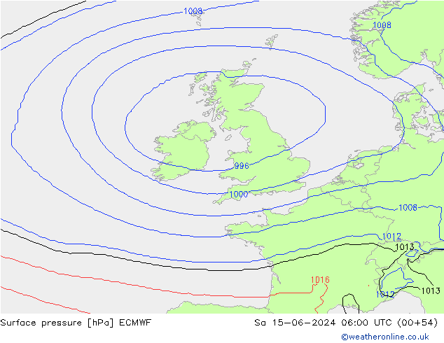 ciśnienie ECMWF so. 15.06.2024 06 UTC