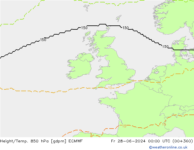 Height/Temp. 850 hPa ECMWF pt. 28.06.2024 00 UTC
