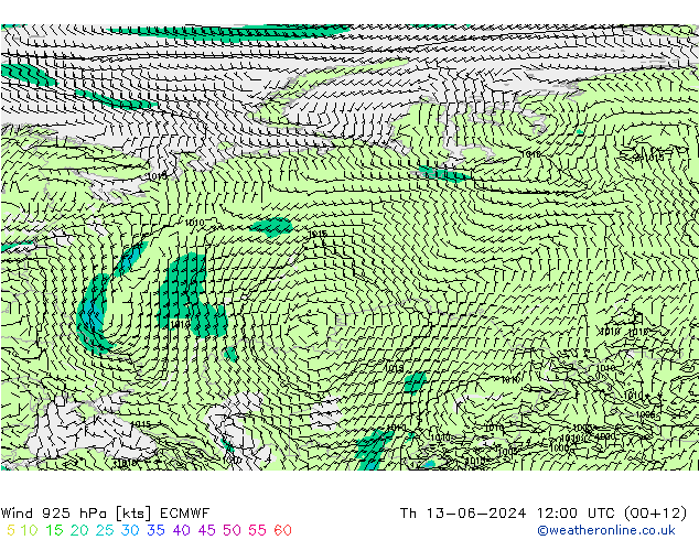  925 hPa ECMWF  13.06.2024 12 UTC