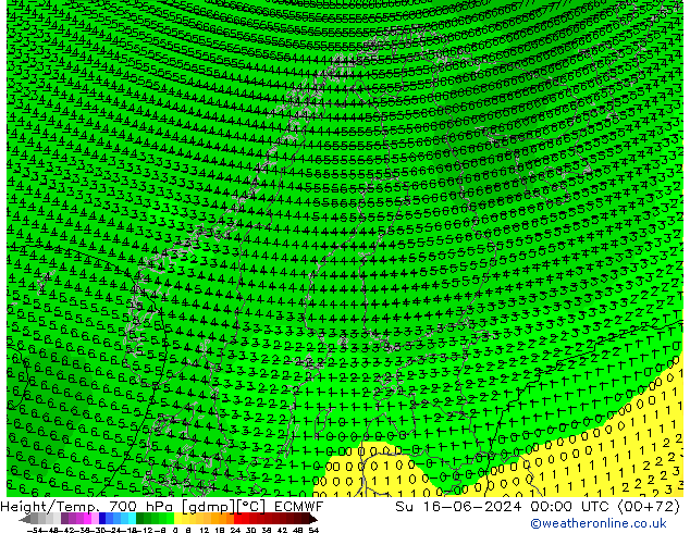 Height/Temp. 700 hPa ECMWF Ne 16.06.2024 00 UTC