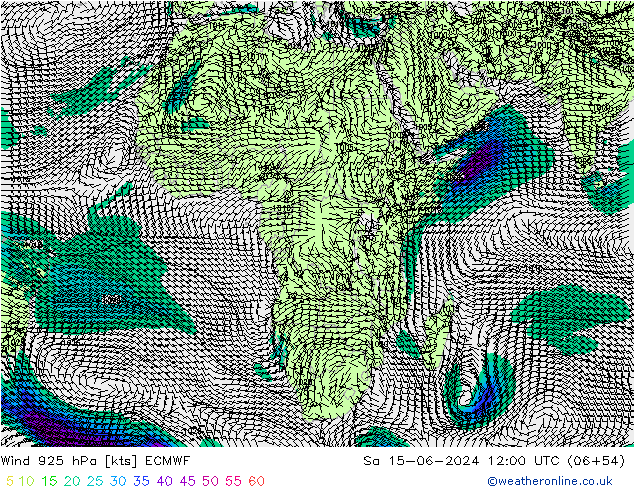wiatr 925 hPa ECMWF so. 15.06.2024 12 UTC