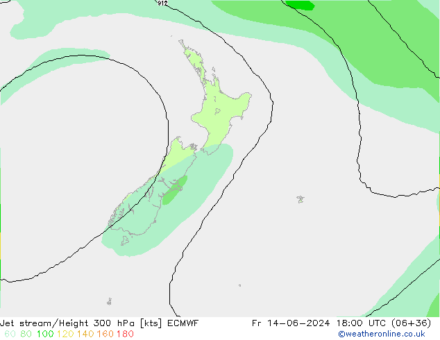 Straalstroom ECMWF vr 14.06.2024 18 UTC