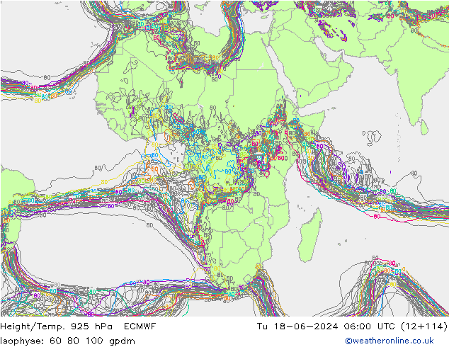 Height/Temp. 925 hPa ECMWF  18.06.2024 06 UTC