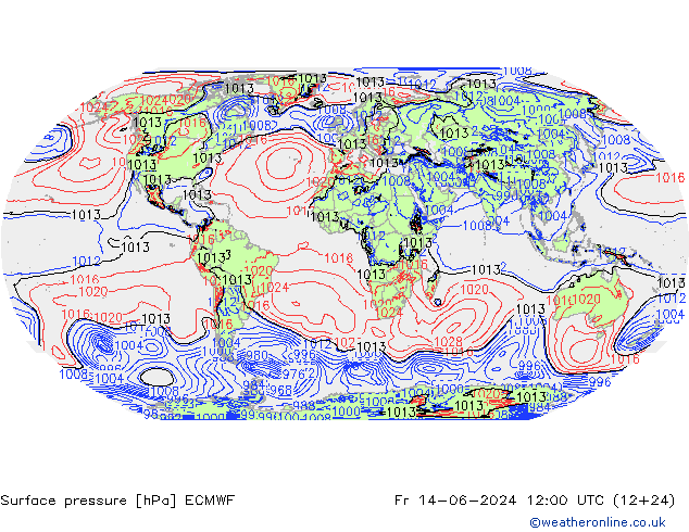 pression de l'air ECMWF ven 14.06.2024 12 UTC