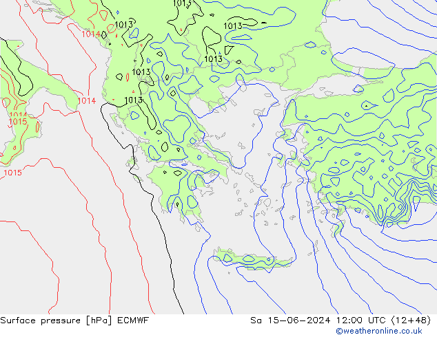 pression de l'air ECMWF sam 15.06.2024 12 UTC