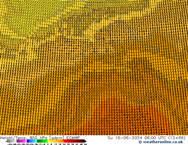 Height/Temp. 850 hPa ECMWF dom 16.06.2024 06 UTC