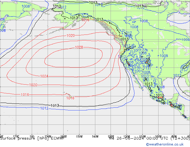 приземное давление ECMWF ср 26.06.2024 00 UTC