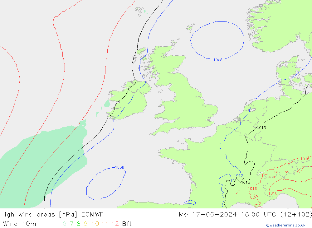 High wind areas ECMWF Seg 17.06.2024 18 UTC