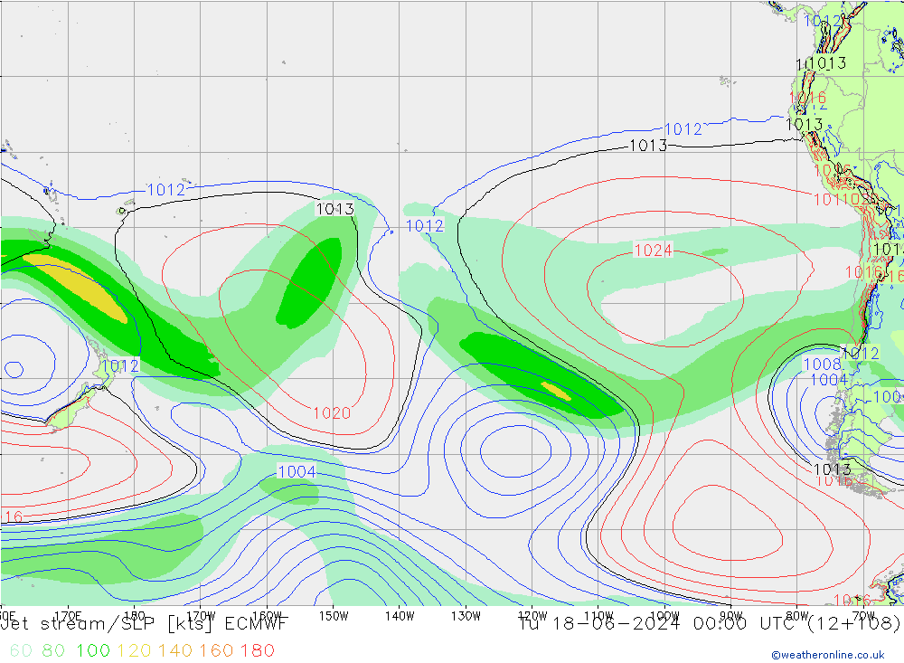 Polarjet/Bodendruck ECMWF Di 18.06.2024 00 UTC