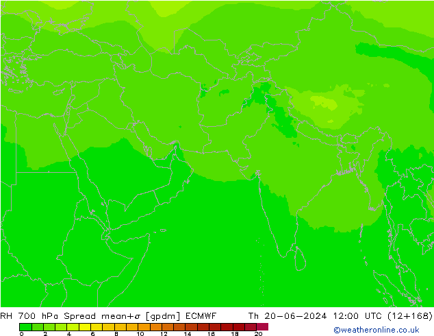 RV 700 hPa Spread ECMWF do 20.06.2024 12 UTC