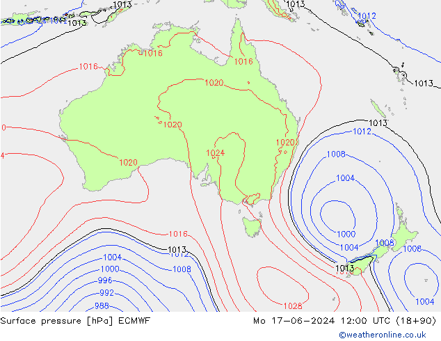 pression de l'air ECMWF lun 17.06.2024 12 UTC