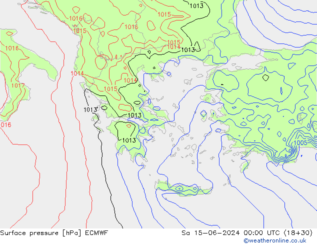 pression de l'air ECMWF sam 15.06.2024 00 UTC