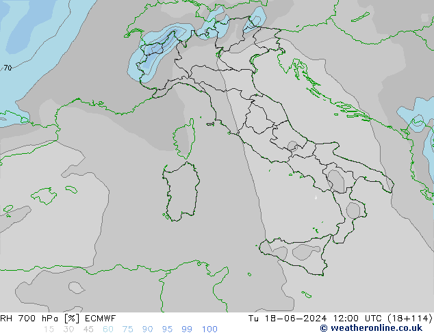 RV 700 hPa ECMWF di 18.06.2024 12 UTC