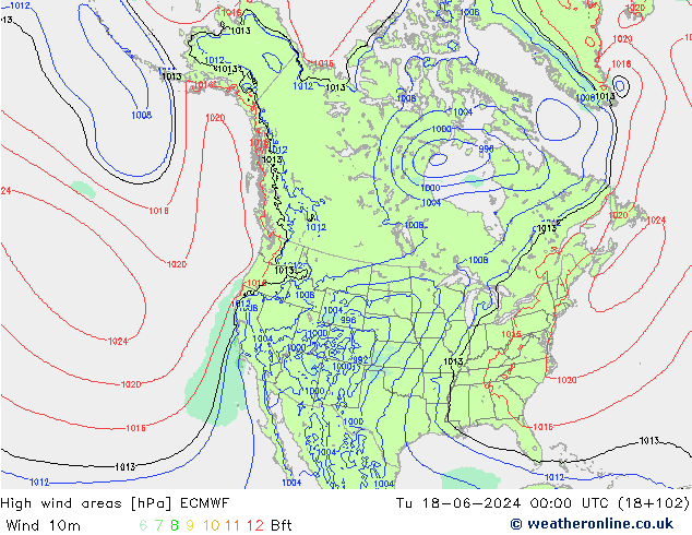 High wind areas ECMWF mar 18.06.2024 00 UTC