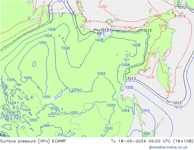 pression de l'air ECMWF mar 18.06.2024 06 UTC