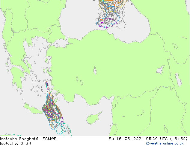 Isotachen Spaghetti ECMWF So 16.06.2024 06 UTC