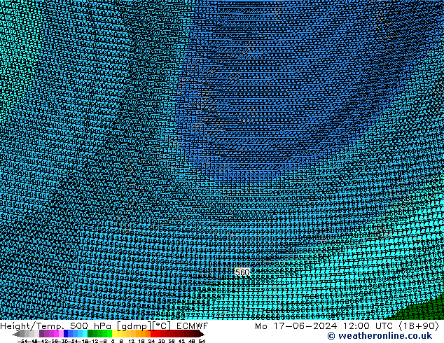 Geop./Temp. 500 hPa ECMWF lun 17.06.2024 12 UTC