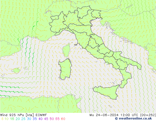 ветер 925 гПа ECMWF пн 24.06.2024 12 UTC