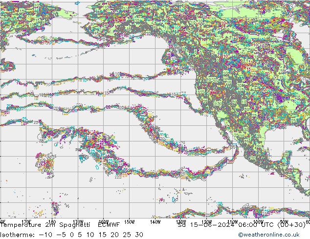 Temperature 2m Spaghetti ECMWF So 15.06.2024 06 UTC