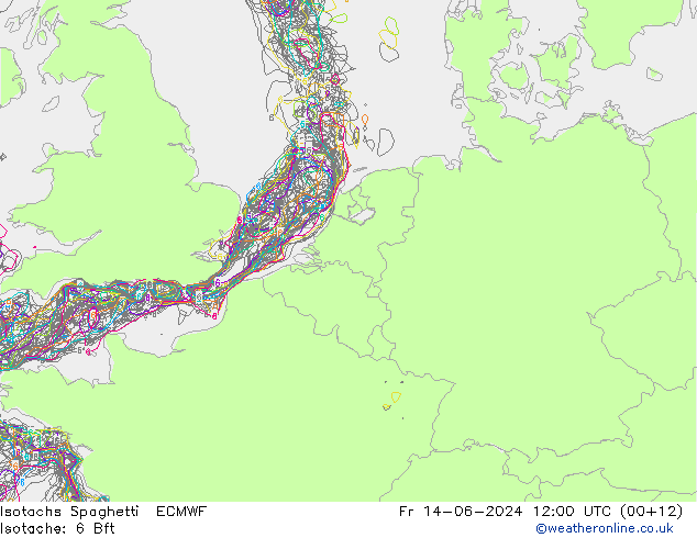 Izotacha Spaghetti ECMWF pt. 14.06.2024 12 UTC
