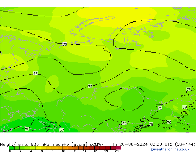 Height/Temp. 925 hPa ECMWF  20.06.2024 00 UTC