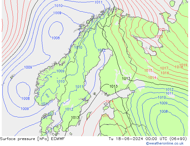 Yer basıncı ECMWF Sa 18.06.2024 00 UTC